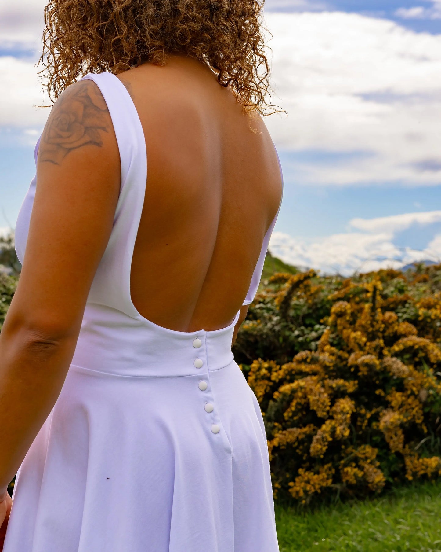 Robe Mikaela - dos nu - Koketa Créations